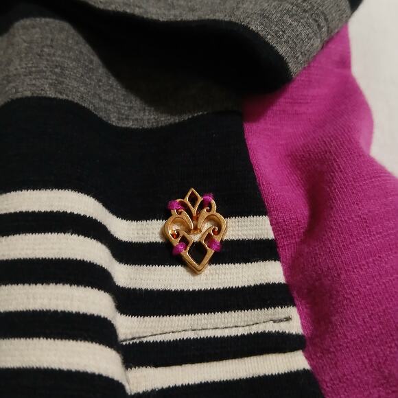 Hatley Medium Long-Sleeved Bodycon Cowl Neck Cotton Spandex Dress Striped - Picture 10 of 16